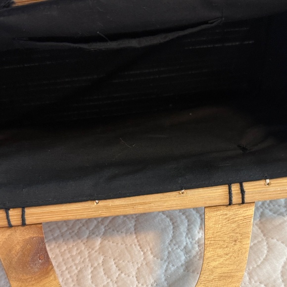 Vintage collapsible Natural Bamboo Women’s Handbag boho cottage core - Picture 5 of 9